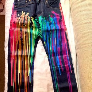 Evisu daiock paint denim